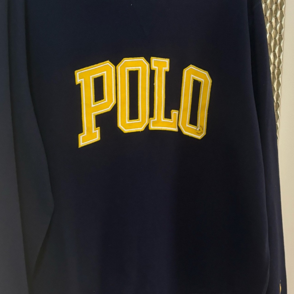 Ralph Lauren POLO navy blue with yellow lettering XL